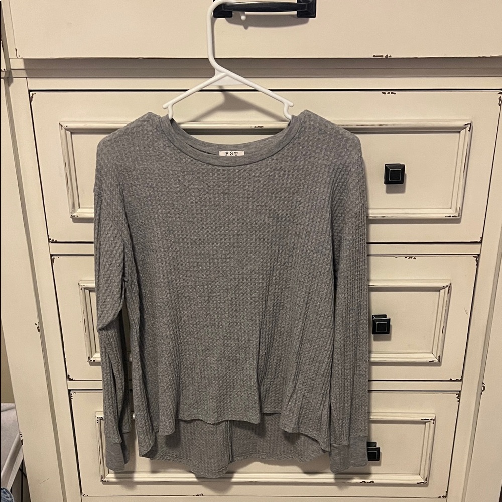 Gray Long Sleeve Top